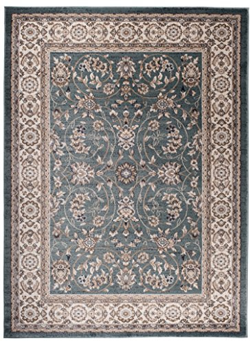 Traditioneller Klassischer Teppich für Ihre Wohnzimmer - Türkis Creme Beige - Perser Orientalisches Antik Ziegler Ornamente Top Qualität Pflegeleicht AYLA 160 x 220 cm Groß