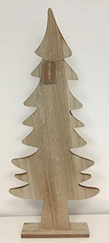 Boltze Dekoaufsteller Kjell Höhe 30 cm 1 Stück Tannenbaum Figur Holz Dekoration Weihnachten ( 31,5 x 12,2 x 5 cm.)