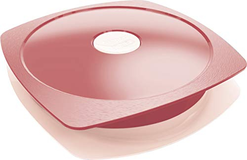 Maped PICNIK Assiette à déjeuner pour Adulte avec Couvercle Etanche - Compatible Micro-Ondes et Lave-Vaisselle - en Plastique Sans BPA - Rouge