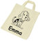 Unikatolo Baumwollbeutel mit Name, Wäschebeutel Kindergarten, Kita, Tasche, Kindergartentasche, Jungs Mädchen (Beige)