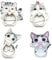 Lot de 4 anneaux de support de téléphone - Motif chiens et chats - Rotation à 360° - Pour téléphones portables (chats)
