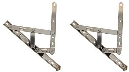 MroMax 2PCS 10inches Stainless Steel Casement Window Friction Hinge Stays Foldable Expansion Brace Sliver Tone