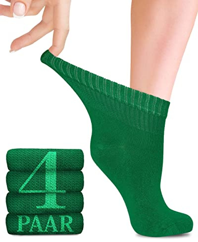 Fiera Besa Diabetiker Socken Damen Bambus weich 4 Paar Weihnachtsgrün 39-42