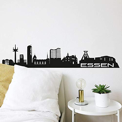 selbstklebendes Wandtattoo Essen Skyline Wandsticker selbstklebend Fussball Stadt Silhouette Wandposter 120cm