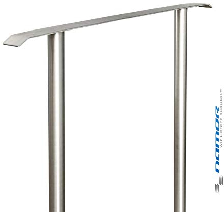 Anlehnbügel aus Edelstahl V2A zum Einbetonieren – platzsparender Anlehnparker & Absperrbügel | Handmade in Germany, wetterfest & robust | von Namor-Edelstahlprodukte (Breite: 40 cm, Höhe: 100 cm)