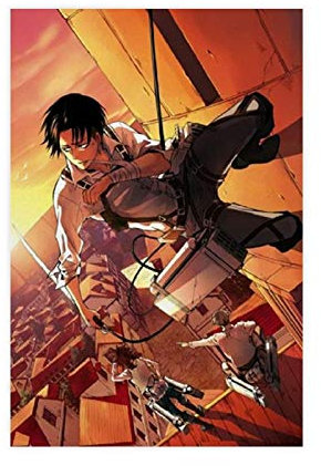 Anime Levi Ackerman Attack on Titan Leinwandposter Schlafzimmer Dekor Sport Landschaft Büro Zimmer Dekor Geschenk 50 × 75 cm Unrahmen:
