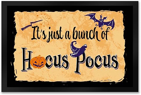 Fußmatte XXL in 50x75 cm mit Halloween Motiv und Spruch - It's just a Bunch of Hocus Pocus - Halloween Deko für Deine Halloweenparty oder als Dekoelement und Türmatte vor deiner
