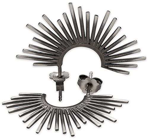 Handmade geschenk für sie Oxidiertes Silber Statement-Ohrringe, Sterling Silber Ohrstecker, Spike-Ohrringe, minimalistische Ohrstecker, hypoallergene Ohrringe