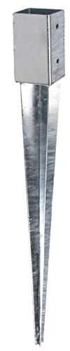 Alberts 208172 Einschlag-Bodenhülse | für Vierkantholzpfosten | feuerverzinkt | 46 x 46 mm | Gesamtlänge 550 mm