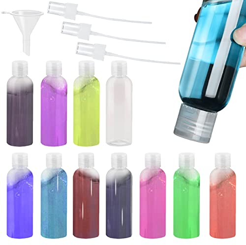 ZoeTekway 10 Stück Transparent 100ml Kleine Flaschen Handgepäck Reiseset mit Flip Cap Leere Reiseflaschen zum Befüllen (Mit drei Düsen und einem Trichter)