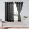 DWCN 2er Set Sheer Voile Vorhänge mit Ösen Transparente Gardinen mit Vorhang-Krawatten Vorhang weiß für Wohnzimmer, Schwarz, 175x140cm(HxB)