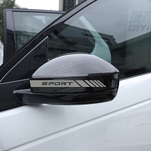 Autodomy Rückspiegel Aufkleber Stickers Auto mit Streifen Design Stripes Tuning 6 Stück mit Unterschiedlichen Breiten Sportdesign | Auto Tuning Aufkleber Streifen Silber