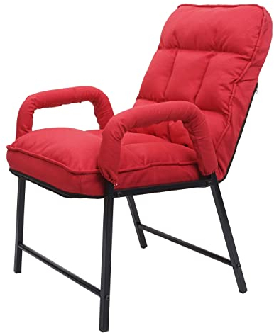 Esszimmerstuhl HWC-K40, Stuhl Polsterstuhl, 160kg belastbar Rückenlehne verstellbar Metall - Stoff/Textil rot