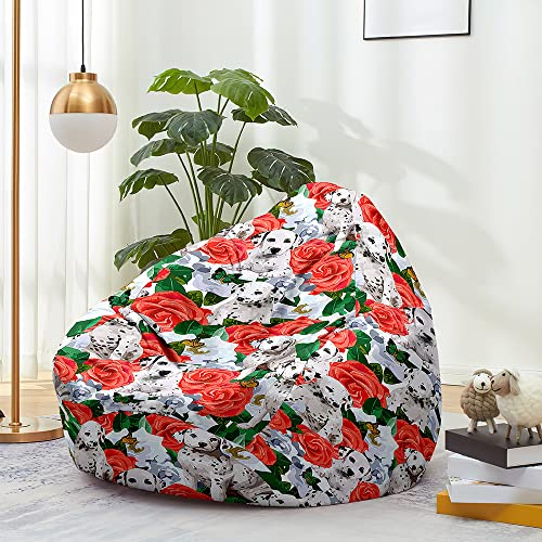 FANSU 3D Hund Sitzsack Waschbar Sitzsack Ohne Füllung Sitzsäcke für Kinder Erwachsene Sitzsack Outdoor Indoor Stofftier Aufbewahrung mit Reißverschlus (70x80cm,Rose)