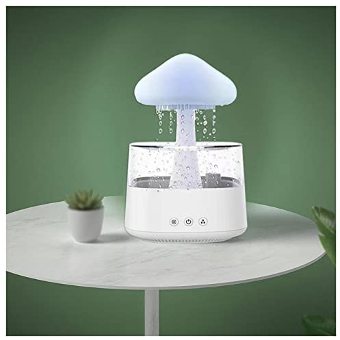 Umidificatore Per Nuvole Di Pioggia, Con Luci A Led A 7 Colori 450ml,Funzione Cronometraggio Aroma Diffusore, Adatto Per Fare Regali,White