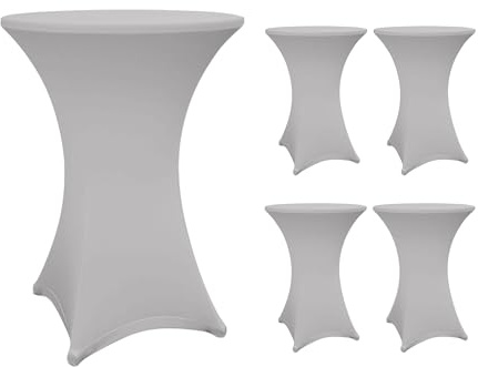 Lumaland 5X hochwertige Stehtischhusse 70-75 cm, ÖKO-TEX® Zertifikat | Stretch Tisch-Überzug schnelltrocknend, Husse mit Verstärkung im Fußbereich | Waschbar, pflegeleicht & langlebig