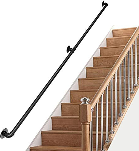 BEdaw Handlauf Für Treppen, Rohrdesign, Treppengeländer Für Fenster, Terrassen, Balkone, Führt Direkt Zum Treppenhaus, Zur Haustür Oder Zum Kellereingang/30Cm