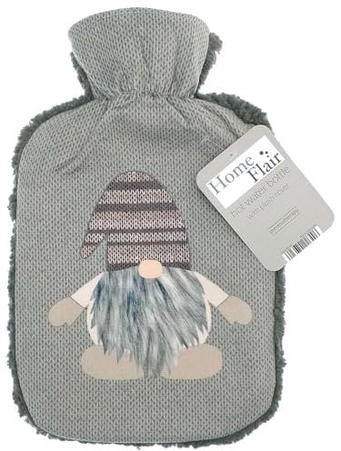 Home Flair Hot Water Bottle With Cover UK | Warmies Thermal Fleece Cover | 2L Large Bottle | Hand and Foot Warmer