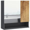 kleankin Armoire Murale Miroir de Salle de Bain Placard de Rangement 2 Portes avec étagères réglables Design Contemporain 55 x 17 x 55 cm Naturel Gris foncé