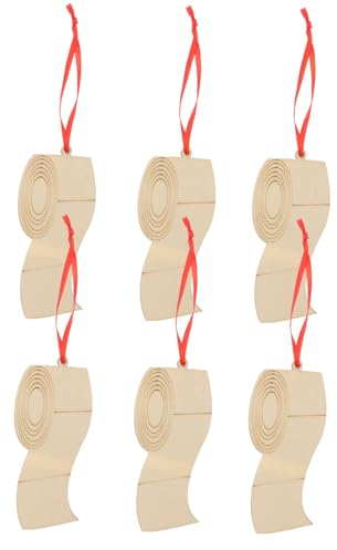 Cabilock 6St Toilettenpapier Anhänger aus Holz Dekoration Schlafzimmer Bedroom Decor personalisierte weihnachtsanhänger unfertige Holzverzierungen Christbaumschmuck hängend