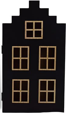 CHICCIE Schlüsselkasten Haus Schwarz 6x19x34cm Holzschlüsselkasten Wandekoration