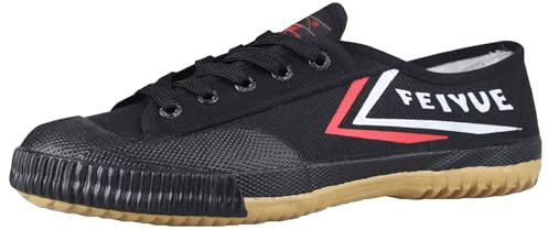 Zapatos De Artes Marciales, Hombres Mujeres Zapatillas De Deporte Descalzas Lona Tai Chi Kung Fu Zapatos para Correr,Negro,42 EU