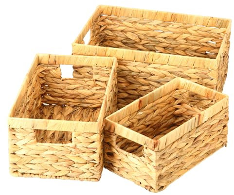 Happy Fox Woven Wicker Basket, Large Toy Storage, Water Hyacinth Basket for Organizing Bedroom and Bathroom Items (Extra Large)