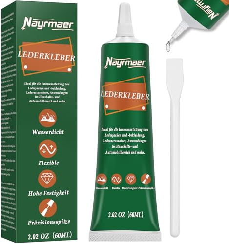 Nayrmaer Lederkleber Extra Stark, 60ml Wasserdicht Kleber für Leder, Sofa, Pu Lede, Jacke, Geldbörse, Gürtel und Schuhe usw.