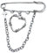 Bottone Coole Broschen, Herzanhänger, Sicherheitsnadel für Damen, Quasten, Kette, große Nadel, Schnalle, Schmuck, stilvolle Tasche, Handtasche, Wie beschrieben