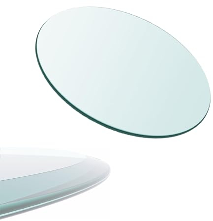 91,4 cm runder Esstisch aus gehärtetem Glas, klare, runde Glastischplatte für Zuhause, Büro, Glas-Arbeitsplatte, Küchentisch-Set, 90 cm Durchmesser
