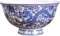RUTHYEARS Chinese Style Ceramic Bowl, Blue White Porcelain Dragon Pattern Household Bone China (6in)