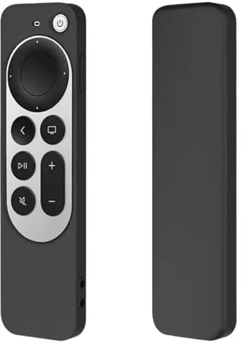 Funda de silicona para control remoto Apple TV Siri, funda de silicona para control remoto Apple TV 4K / HD Siri (2ª generación/3ª generación), color negro