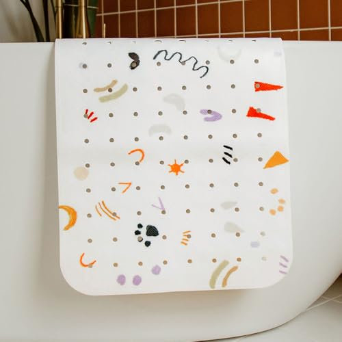 Tapilou - Tapis de Baignoire Bébé Antidérapant - Grande Taille 100cmx40 cm - Motif enfantin - sans BPA, Lavable en Machine, Anti-moisissure, avec Ventouses - Tapis Confort & Sécurité pour Baignoire