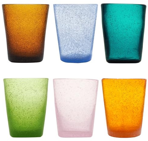 Memento Set 6 bicchieri acqua in pasta di vetro 300cc (Capri)