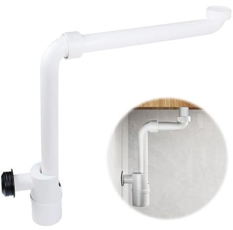 CLIUNT Sifón de ahorro de espacio de 1/4 pulgadas para lavabo, tapón de olor para lavabo, sifón de ahorro de espacio para baño, sifón plano - 360° ajustable