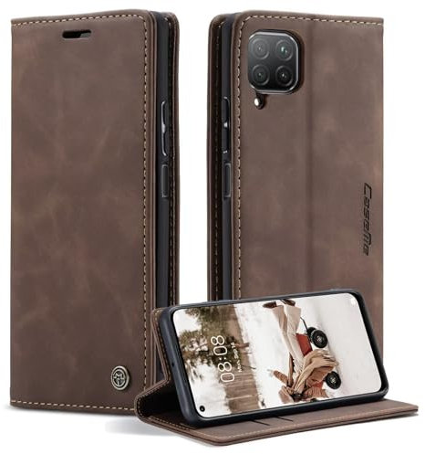 Handyhülle für Huawei P40 Lite 4G/nova 6 SE/nova 7i Hülle, Klapphülle Premium Lederhülle Klappbar Flip Case Tasche Magnet Kartenfach Standfunktion Klapphülle Schutzhülle für Huawei P40 Lite 4G,Kaffee