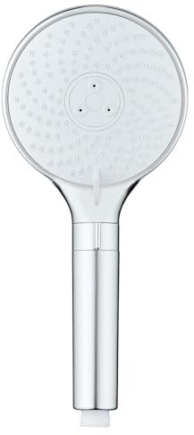 Duschkopf Mod. Water Saving Wassersparender Handbrause 3 Funktionen Regulator Universalanschluss Durchlauferhitzer 12 cm Kunststoff Chrom Weiß