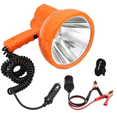 LVSEWOA Tragbarer LED-Handscheinwerfer 12 V, 50 W, für den Zigarettenanzünder im Auto und eine Externe 12-V-Batterie, Suchscheinwerfer für den Außenbereich