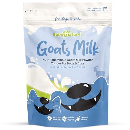 Supernature Goats Milk Powder for Dogs & Cats 250g | 100% Natural Digestive Supplement, Low Lactose, Perfect for Hydration, High in Protein & Calcium, Nutrient Rich Food Topper