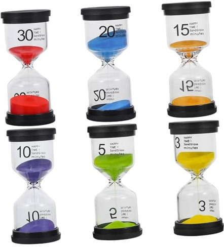 GLSTOY 6pièces Sablier Lot de pour Maison Bureau Decoration Minuteur pour Classe