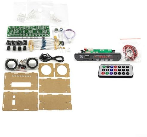 LED FM Radio USB Mini Home Sound, DIY Blue-tooth Speaker Kit, Portable Blue-tooth Speakers With Subwoofer Wireless Stereo Sound(transparent)