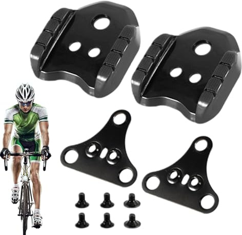 SPD Keile Adapter, Keile Adapter für Rennradschuhe – 3 Löcher Fahrradpedaladapter für – Fahrradzubehör aus Metall mit Passform und gleichmäßiger Halterung