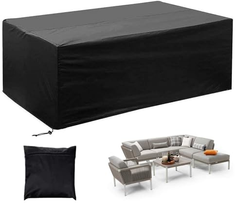 DHSWNNG Housse Table de Jardin, 150 X 90 X 80cm Housse Protection Table Jardin Exterieur 420D Oxford Housses Protection Salon de Jardin Meubles Bâche Imperméable Anti-UV Bache Table Exterieur