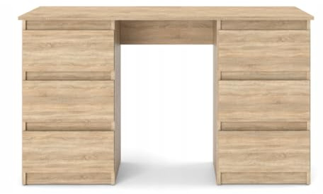 VBChome Schreibtisch 120x50x75 cm Eiche Sonoma Bürotisch mit 6 Schubladen Computertisch PC-Tisch Arbeitstisch Laptoptisch Home Office Schreibtisch