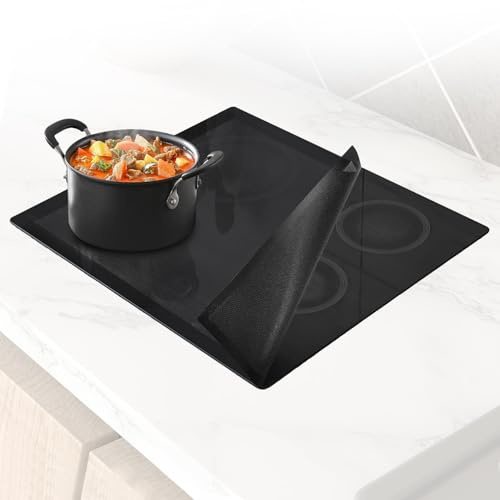 60x52cm Induction Hob Mat Silicone Grid Induction Hob Cover, Cooktop Scratch Protector Mat for Induction Stove,Translucent Multifunctional Silicone Mats (53 * 63cm)