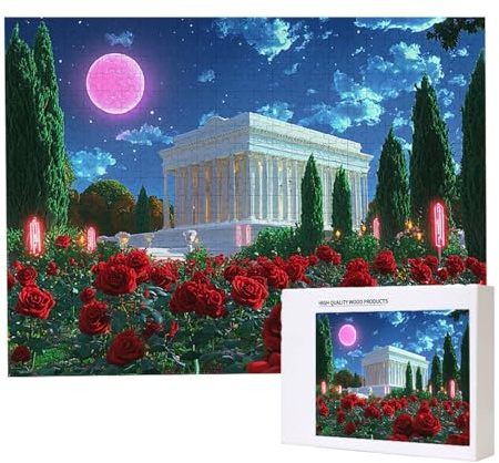 Puzzle Adulte 1000 Pièces Le Palais des Roses Puzzles pour Adultes Jeu éducatif Défi Jouets 1000 Pièces Puzzles pour Enfants, Puzzle de Bricolage Coloré pour la Décor de la Maison 75x50cm l-557