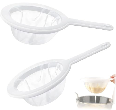 Colino fine, 2 pezzi in plastica per filtro kefir, filtro da cucina antiscivolo, per filtro kefir, filtro per kefir, filtro in nylon extra fine, filtro per capelli, cucina, kefir, colino in plastica