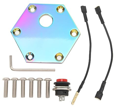 70mm Steering Wheel Horn Button Cover, Hexagonal Plate Cap for 6 Hole Racing Wheel Buttons, Durable Horn Push Button Cover Plate with Enhanced Grip and Easy Installation