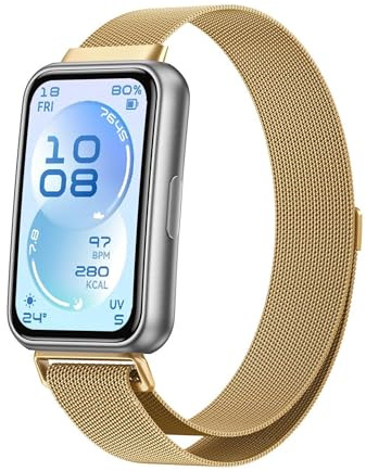 Smartwatch Armband Metall für Huawei Band 11/11 Pro / 10 Mesh Magnetverschluss Schwarz