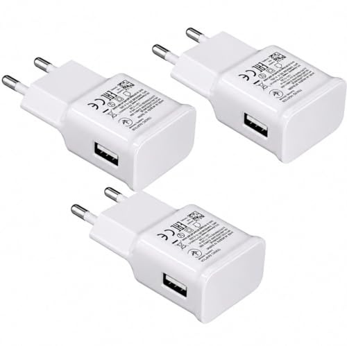 PhoneThrone - Alimentatore USB Universale, compatibile per Samsung 5V 2A, Caricatore USB Compatibile con Tutti i Dispositivi: Smartphone, Smartwatch, Tablet, Luci Led (Filo non incluso) (3 SPINE)